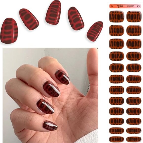 Kijibae Semi-Cured Gel Nail Strips Trio Bundle Sets snake skin stars ombre - Picture 4 of 5